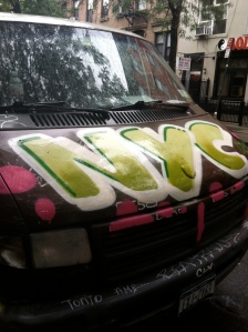 NYC graffitti covered van